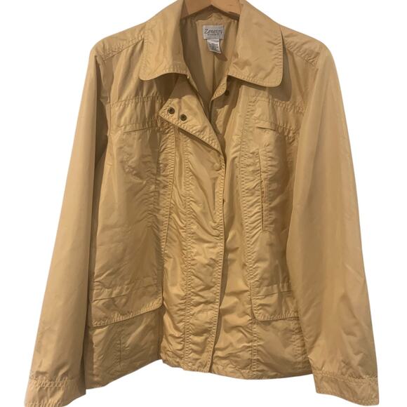 Chico's Zenergy Windbreaker  Size 3 (XL) Pockets Full Zip Buttons Softshell Gold - Picture 1 of 5